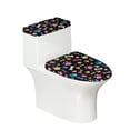 thumbnail image 1 of HELLHERO Paw Print Fun Toilet Lid Dust Cover Set, Universal Adjustable Washable and Reusable, Comfortable and Practical Elastic Bottom Fits All Toilet Shapes, 1 of 8