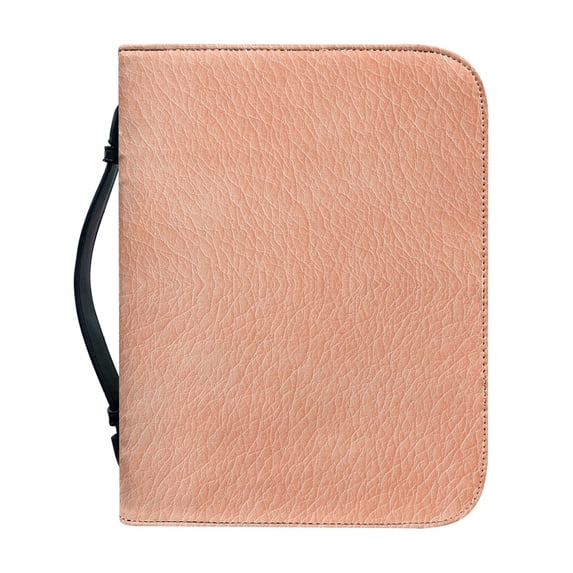 HELLHERO Peach Textured Pattern Bible Book Cover, Top Handle PU Leather Bible Cover for Outdoor Church, Lightweight Bible Book Covers