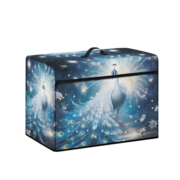 HELLHERO Peacock Pattern Sewing Machine Cover with Zipper Pockets Dustproof