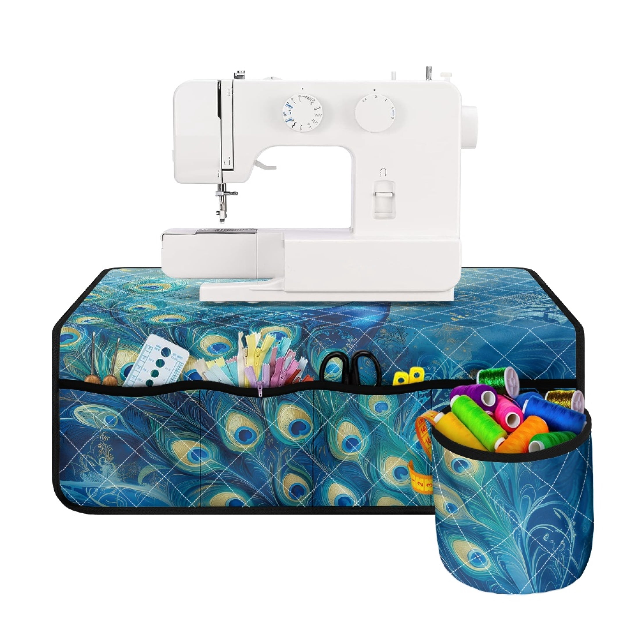 Sewing Machine Storage Rack HELLHERO Peacock Sewing Machine Pad Organizer to Keep Tidy Easy to ...