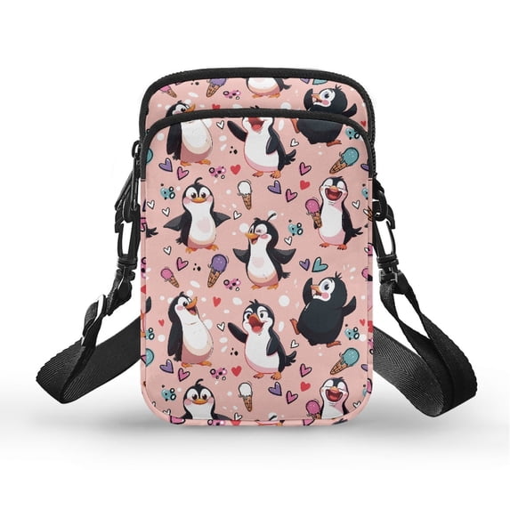 HELLHERO Penguins Crossbody Sling Bags with Shoulder Strap Unisex for Outdoor Daily Use 4.33"x1.97"x7.09"