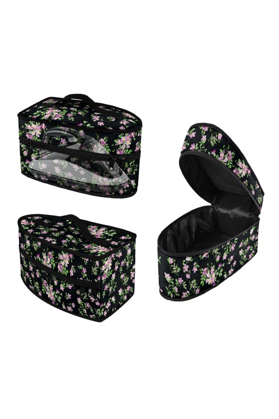 Petite Floral Print Travel Iron Holder Bag Lightweight Travel Bag Travel Case Steamer Oganizer, Bag Only