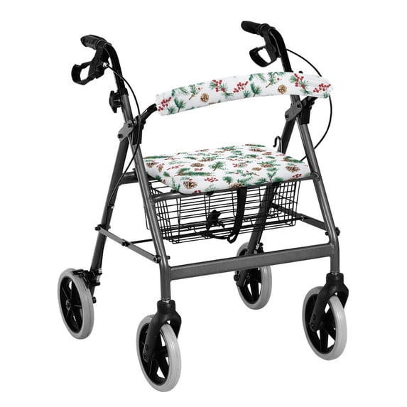 HELLHERO Pine Cones Machine Washable Walker Covers & Rollator Seat Back Cover Stain Proof Reusable for Indoor Outdoor and Suitable for Parks