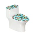 thumbnail image 1 of HELLHERO Pineapple Floral Pattern Adjustable Toilet Lid Cover Set with Stretch, 1 of 8