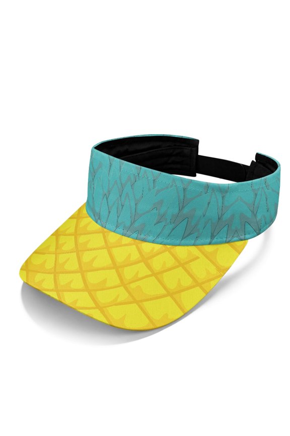 Pineapple Pattern Visor Hat, Comfortable Sun Visor Hat Polyester Fabric UV Protection Empty Top Open Top Visor Cap for Daily Outdoor