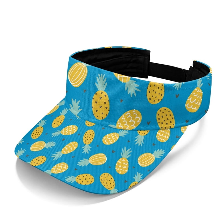 HELLHERO Pineapple Print Sports Visor Hat, Lightweight Sun  display picture 3