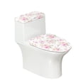 thumbnail image 1 of HELLHERO Pink Roses Toilet Bowl Cover Elastic Edge & Elastic Installation Toilet Seat Protector Machine Washable 2 Piece Set, 1 of 8