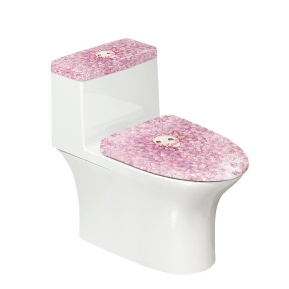 HELLHERO Pink Salamander Stylish Polyester Toilet Bowl Cover, Fits All Toilet Shapes, Universal 17x21 Inches Elastic Bottom, Easy to Install