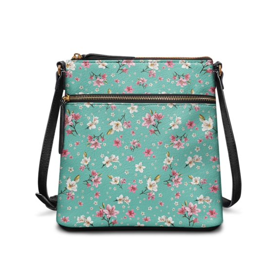 HELLHERO Pink White Daisies Sling Bag, Lightweight Purse Satchel Adjustable Strap Durable Crossbody Shoulder Purse for Party Work