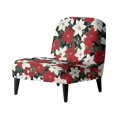 thumbnail image 1 of HELLHERO Poinsettia Elastic Bottom Armless Accent Chair Protector with Friendly for Pets, Stain Protection Armless Accent Chair Cover, 1 of 8