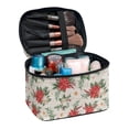 thumbnail image 1 of HELLHERO Poinsettia Pattern Portable Cosmetic Bag Organizer 8.86 x 6.5 x 5.9 Inches Storage Pockets Friend with Large Capacity Daily Work, 1 of 6