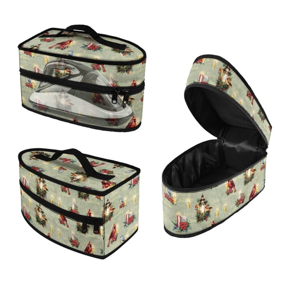 HELLHERO Poinsettia Pattern Steam Iron Case Irons Accessories (11.8x6.69x5.5 In) Home, Bag Only