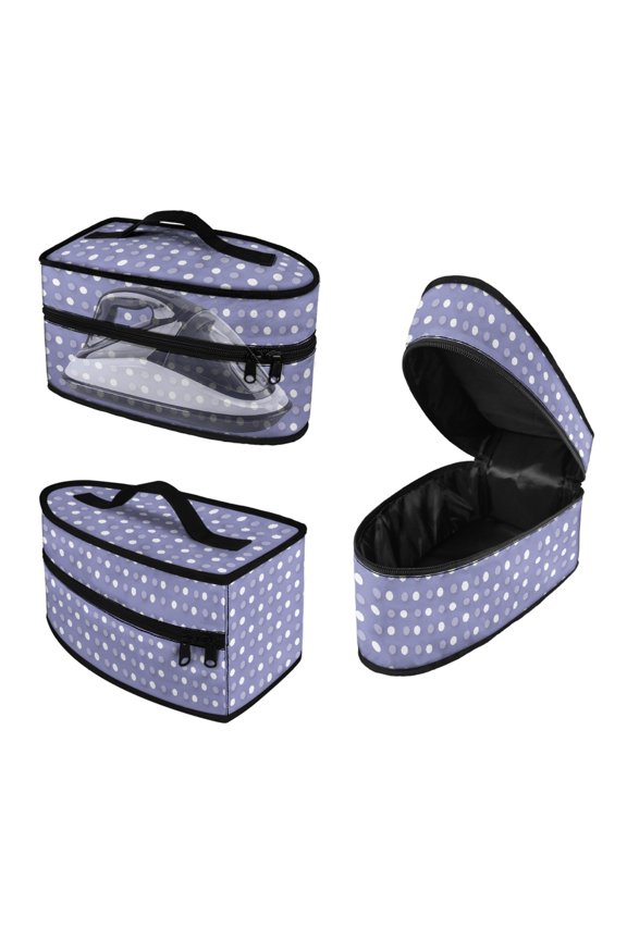 Polka Dots Pattern Handheld Steamer Iron Storage Bag (11.8x6.69x5.5 In) Polyester, Case Only