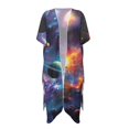 thumbnail image 1 of HELLHERO Polyester Bathing Suit Cover Up for Pool Half Sleeve Breathable Space Planet Design, 1 of 6