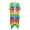 thumbnail image 1 of HELLHERO Polyester Bathing Suit Cover Up for Summer Breathable Loose Rainbow Scales, 1 of 6