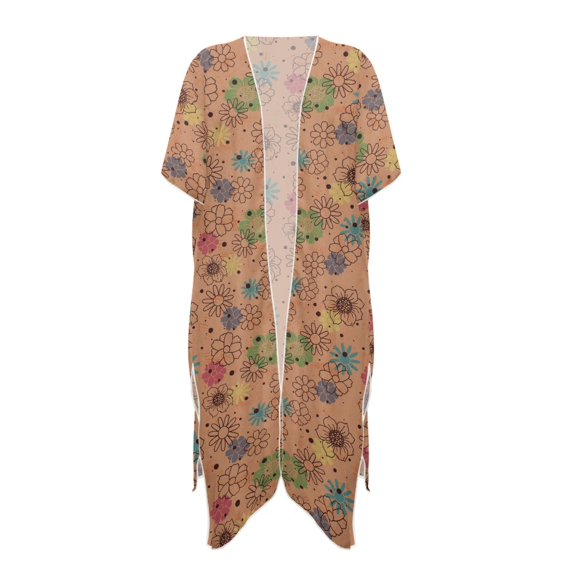 HELLHERO Polyester Bathing Suit Cover Up for Vacation Quick Dry Free Size Swim Coverup Floral Dots