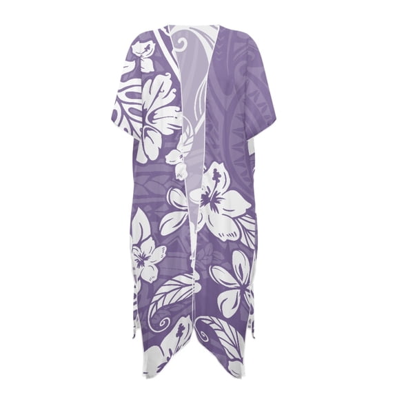 HELLHERO Polyester Beach Cover Ups for Women for Vacation Lightweight Long Hibiscus