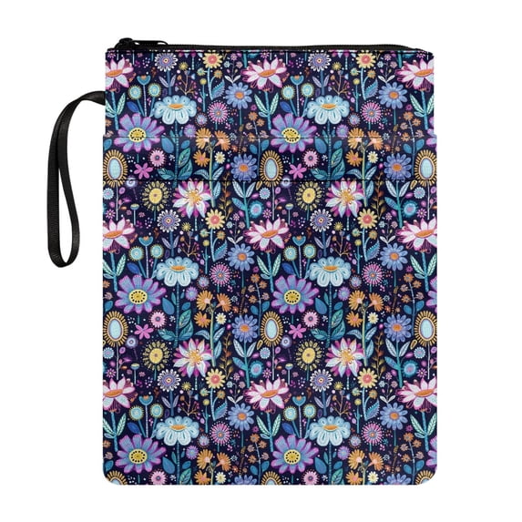 HELLHERO Polyester Bible Case Bag for Librarian Gift for Paperbacks Waterproof Floral Pattern
