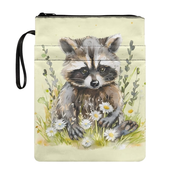 HELLHERO Polyester Book Covers Classic Floral Raccoon Book Sleeve Cover Gift Hardcover Notebook Bible Journal Book Lovers Gifts