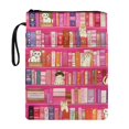 thumbnail image 1 of HELLHERO Polyester Book Sleeve Protector Pouch for Friend Gift for Textbook Paperbacks Supplies Handle, Cat & Bookshelf Scene, 1 of 8