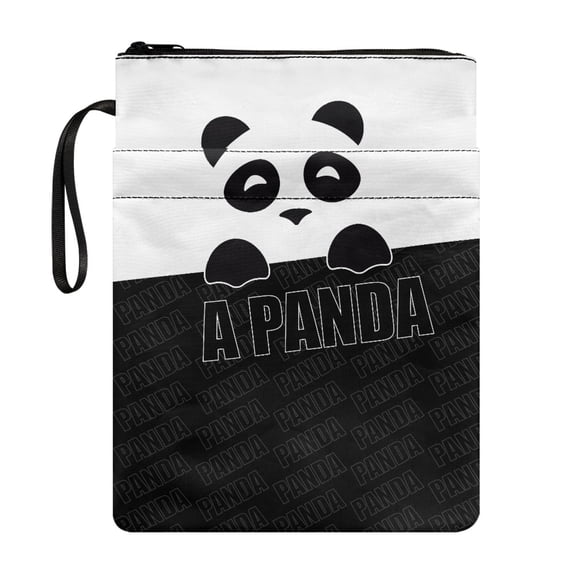 HELLHERO Polyester Book Sleeve Protector Pouch for Readers - Gift Bag for Travel Book Protection, 11.42 x 8.66 Inch Cartoon Panda