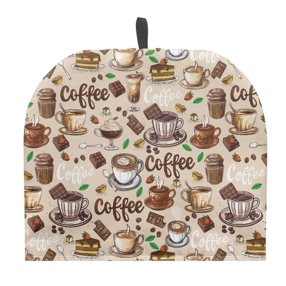 HELLHERO Polyester Canvas Teapot Cover, Coffee Cake Pattern Tea Cozies Covers Dust Proof Easter