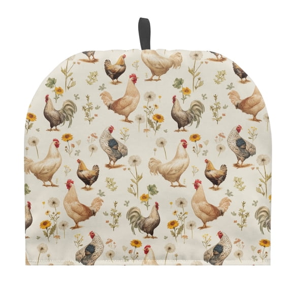 HELLHERO Polyester Canvas Teapot Insulated Cosy Rooster and Daisy Pattern Keep Warm Keep Warm for Wife