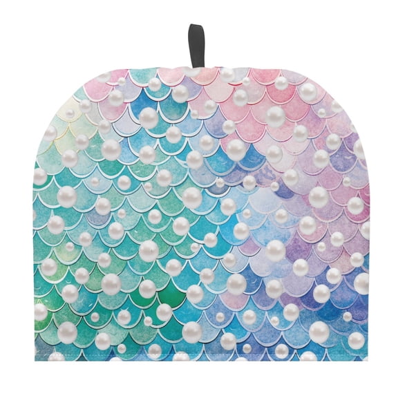HELLHERO Polyester Canvas Teapot Protective Mermaid Scale Pearl Pattern Portable Warming & Insulating for Friend Mermaid Scale Pearl Pattern