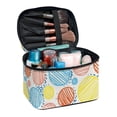 thumbnail image 1 of HELLHERO Polyester Cosmetic Organizer Bags Hand-Drawn Polka Dot Pattern Hand-Held with Slip-in Pockets Zipper, 1 of 6