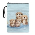 thumbnail image 1 of HELLHERO Polyester Fabric Book Sleeve Protector Pouch Classic Otter Bible Covers Retro Textbook Classroom Students Office Bible or Book Book Lovers Gifts, 1 of 6