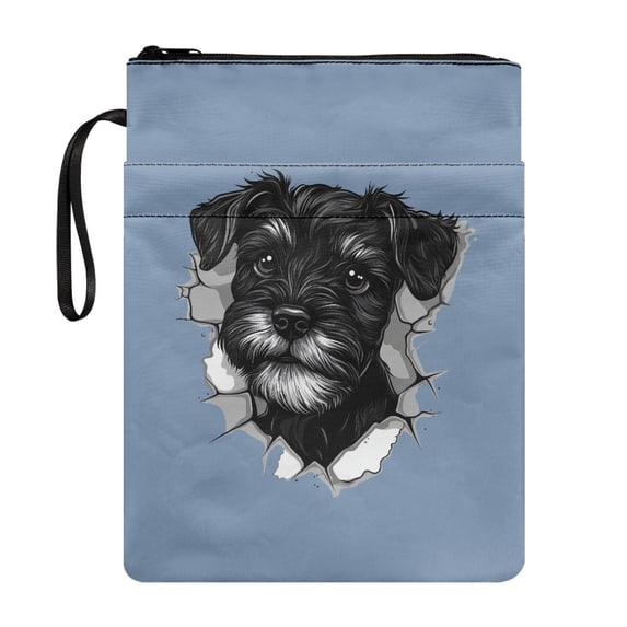 HELLHERO Polyester Fabric Book Sleeve Protector Pouch for Books Lovers Retro for Paperbacks Notebook Book Pocket, 11.42 x 8.66 Inch, Dog