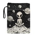 thumbnail image 1 of HELLHERO Polyester Fabric Books Sleeve for Readers Reusable with Zipper Protector Wrap Bag Book Carrying Case for Bible or Book Alien Theme, 1 of 8