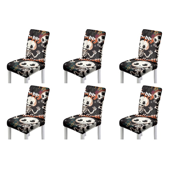 Sceleton Home HELLHERO Polyester Fabric Dining Chair Covers for for Home Dining Room ...