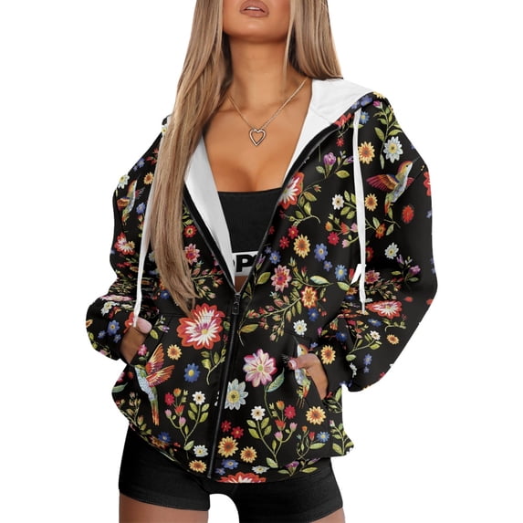 Polyester Notes HELLHERO Polyester Fabric Hoodies with Drawstring Hood, Hummingbird ...