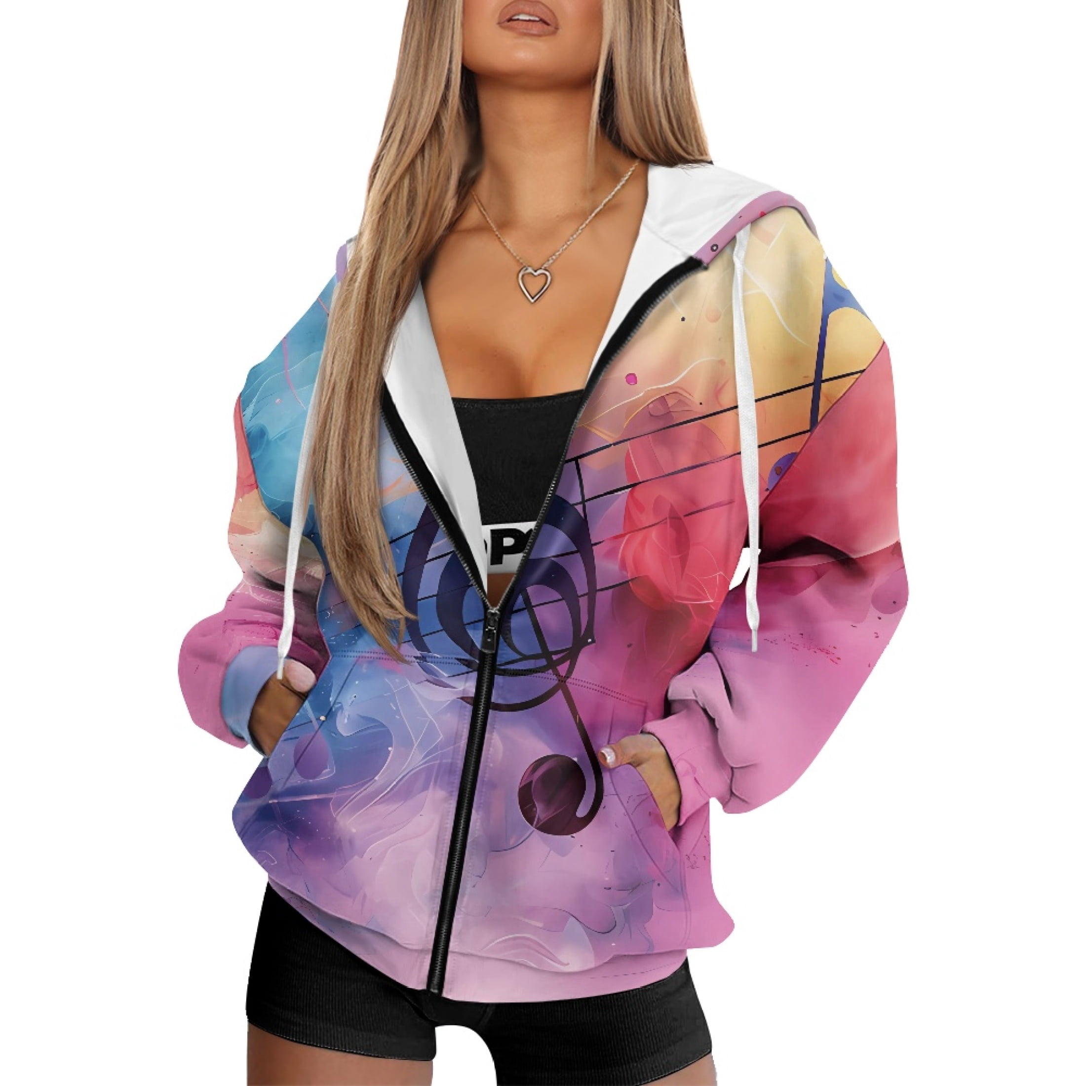 Polyester Notes HELLHERO Polyester Fabric Oversized Hoodie for Fall Travel, with ...