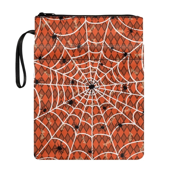 HELLHERO Polyester Fabric Zipper Bag for Readers Book Organzier Holder with Handle Book Carrying Case Carrying Book Case for Paperbacks Bible Journal Textbooks