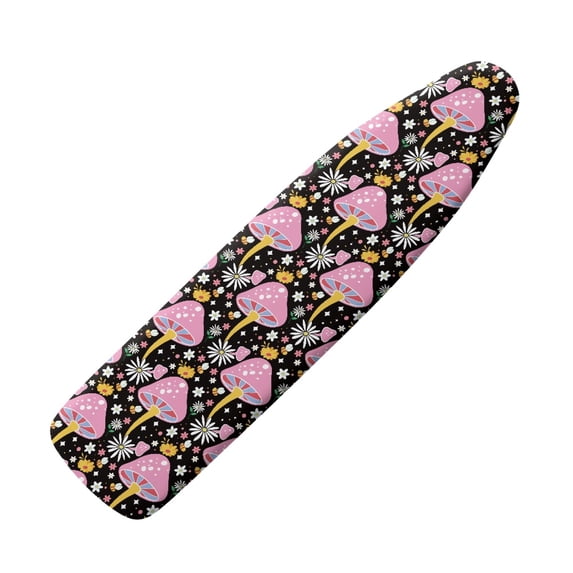 HELLHERO Polyester Iron Board Cover with Universal Fit Ironing Board Protector Iron Replacement Cover Resist Scorching for Laundry Room 15" x 54" (Mushroom Daisy)