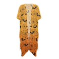 thumbnail image 1 of HELLHERO Polyester Long Kimono Swimsuit Cover Up for Beach Loose Half Sleeve Spiderweb Halloween, 1 of 6