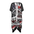 thumbnail image 1 of HELLHERO Polyester Long Kimono Swimsuit Cover Up for Party Breathable Lightweight Compass Rose, 1 of 6