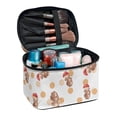 thumbnail image 1 of HELLHERO Polyester Makeup Brush Holder Bag Portable Cosmetic Organizer Bags Lightweight Double Zipper Rabbit and Mushroom Pattern Design, 1 of 6