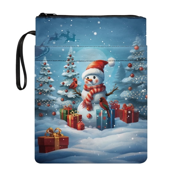 HELLHERO Polyester Notebook Wraps Gift Christmas Snowman Gifts Book Covers Classic Paperbacks Student Gift Bag