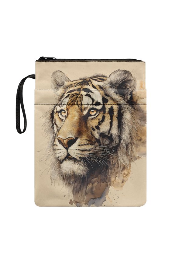 Polyester Notebook Wraps for Reading Lovers Book Club Gifts for Classroom Library Washable, Tiger Pattern