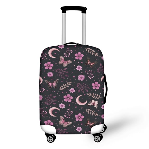 HELLHERO Polyester Spandex Suitcase Cover for Travel Personalized Dust Proof Durable, Pale Purple Flowers