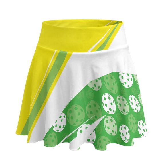 HELLHERO Polyester Spandex Tennis Skirt for Pickleball Hiking Yoga, Tummy Control Built-in Shorts Athletic Skorts, Pickleball Dots Pattern