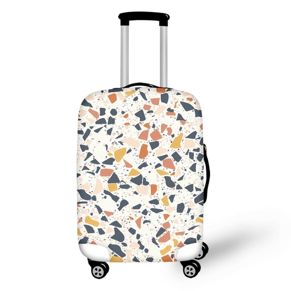 HELLHERO Polyester Suitcase Cover for Holiday Journey Breathable Fashion Bottom Zipper, Terrazzo Texture Design