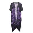 thumbnail image 1 of HELLHERO Polyester Swim Coverup for Summer Lightweight Free Size Summer Cardigan Skull and Rose Pattern, 1 of 6