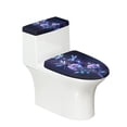thumbnail image 1 of HELLHERO Polyester Toilet Cover Toilet Lid Seat Cover Set Soft Elastic Bottom Elastic Edge Reusable Stretch for 17x21 Inches, Colorful Dragonfly Rose Design, 1 of 6