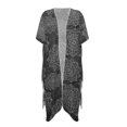 thumbnail image 1 of HELLHERO Polyester Women's Beach Coverups Kimono Cardigan for Summer Sexy Free Size Women's Kimono Cardigan Cover Up Floral Pattern Silver Gray, 1 of 6