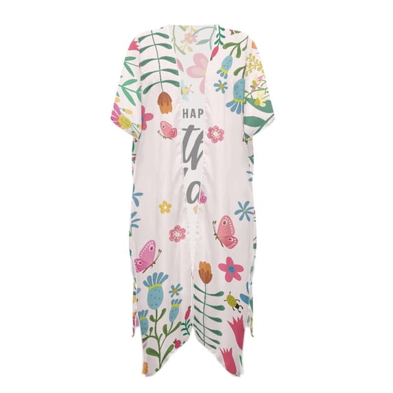 HELLHERO Polyester Women's Swimsuit Coverups for Holiday Quick Dry Breathable Butterfly and Floral Design