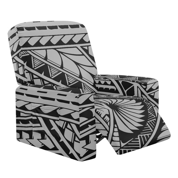 HELLHERO Polynesian Pattern Recliner Chair Covers Slipcovers Anti-Dust Skin Friendly Cover for Recliner Chair with Foot Rest, Easy to Install